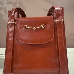 Rust & Gold Leather Shoulder Bag